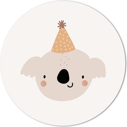 Label2X - Muurcirkel kids koala - 140 cm - Dibond - Multicolor - Wandcirkel - Rond Schilderij - Muurdecoratie Cirkel - Wandecoratie rond - Decoratie voor woonkamer of slaapkamer