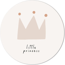 Label2X - Muurcirkel kids little princess - 60 cm - Forex - Multicolor - Wandcirkel - Rond Schilderij - Muurdecoratie Cirkel - Wandecoratie rond - Decoratie voor woonkamer of slaapkamer