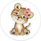 Label2X - Muurcirkel kids luipaard meisje - 12 cm - Forex - Multicolor - Wandcirkel - Rond Schilderij - Muurdecoratie Cirkel - Wandecoratie rond - Decoratie voor woonkamer of slaapkamer