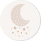 Label2X - Muurcirkel kids maantje - 60 cm - Forex - Multicolor - Wandcirkel - Rond Schilderij - Muurdecoratie Cirkel - Wandecoratie rond - Decoratie voor woonkamer of slaapkamer