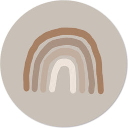 Label2X - Muurcirkel kids regenboog beige - 12 cm - Forex - Multicolor - Wandcirkel - Rond Schilderij - Muurdecoratie Cirkel - Wandecoratie rond - Decoratie voor woonkamer of slaapkamer