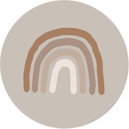 Label2X - Muurcirkel kids regenboog beige - 40 cm - Forex - Multicolor - Wandcirkel - Rond Schilderij - Muurdecoratie Cirkel - Wandecoratie rond - Decoratie voor woonkamer of slaapkamer