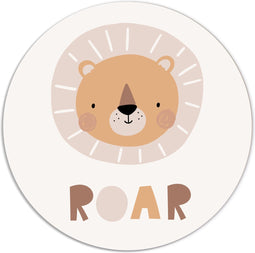 Label2X - Muurcirkel kids roar - 100 cm - Forex - Multicolor - Wandcirkel - Rond Schilderij - Muurdecoratie Cirkel - Wandecoratie rond - Decoratie voor woonkamer of slaapkamer