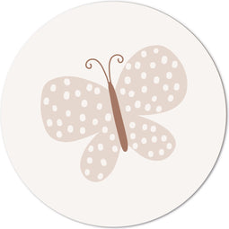 Label2X - Muurcirkel kids vlindertje - 20 cm - Forex - Multicolor - Wandcirkel - Rond Schilderij - Muurdecoratie Cirkel - Wandecoratie rond - Decoratie voor woonkamer of slaapkamer