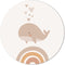 Label2X - Muurcirkel kids walvisje - 60 cm - Dibond - Multicolor - Wandcirkel - Rond Schilderij - Muurdecoratie Cirkel - Wandecoratie rond - Decoratie voor woonkamer of slaapkamer