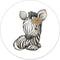 Label2X - Muurcirkel kids zebra meisje - 12 cm - Forex - Multicolor - Wandcirkel - Rond Schilderij - Muurdecoratie Cirkel - Wandecoratie rond - Decoratie voor woonkamer of slaapkamer