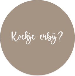 Label2X - Muurcirkel koekje erbij - Ø 40 cm - Forex - Multicolor - Wandcirkel - Rond Schilderij - Muurdecoratie Cirkel - Wandecoratie rond - Decoratie voor woonkamer of slaapkamer
