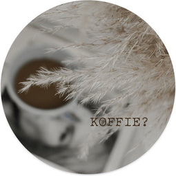 Label2X - Muurcirkel koffie? - Ø 30 cm - Dibond - Multicolor - Wandcirkel - Rond Schilderij - Muurdecoratie Cirkel - Wandecoratie rond - Decoratie voor woonkamer of slaapkamer