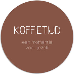 Label2X - Muurcirkel koffietijd cognac - Ø 20 cm - Forex - Multicolor - Wandcirkel - Rond Schilderij - Muurdecoratie Cirkel - Wandecoratie rond - Decoratie voor woonkamer of slaapkamer