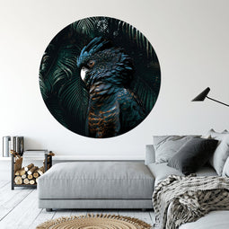 Label2X - Muurcirkel L2X cockatoo - Ø 40 cm - Forex - Multicolor - Wandcirkel - Rond Schilderij - Muurdecoratie Cirkel - Wandecoratie rond - Decoratie voor woonkamer of slaapkamer
