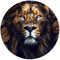 Label2X - Muurcirkel L2X lion leaves - Ø 80 cm - Forex - Multicolor - Wandcirkel - Rond Schilderij - Muurdecoratie Cirkel - Wandecoratie rond - Decoratie voor woonkamer of slaapkamer