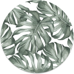 Label2X - Muurcirkel leaf - Ø 140 cm - Forex - Multicolor - Wandcirkel - Rond Schilderij - Muurdecoratie Cirkel - Wandecoratie rond - Decoratie voor woonkamer of slaapkamer