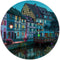 Label2X - Muurcirkel lichtdorp - Ø 60 cm - Forex - Multicolor - Wandcirkel - Rond Schilderij - Muurdecoratie Cirkel - Wandecoratie rond - Decoratie voor woonkamer of slaapkamer