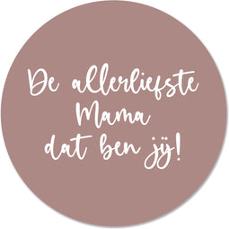 Label2X - Muurcirkel mama roze - Ø 100 cm - Forex - Multicolor - Wandcirkel - Rond Schilderij - Muurdecoratie Cirkel - Wandecoratie rond - Decoratie voor woonkamer of slaapkamer