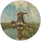 Label2X - Muurcirkel molen aan een poldervaart - Ø 30 cm - Dibond - Multicolor - Wandcirkel - Rond Schilderij - Muurdecoratie Cirkel - Wandecoratie rond - Decoratie voor woonkamer of slaapkamer