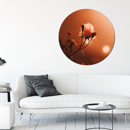 Label2X - Muurcirkel morning rose - Ø 80 cm - Dibond - Multicolor - Wandcirkel - Rond Schilderij - Muurdecoratie Cirkel - Wandecoratie rond - Decoratie voor woonkamer of slaapkamer