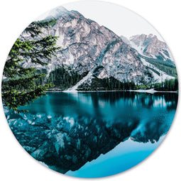 Label2X - Muurcirkel mountain - Ø 60 cm - Forex - Multicolor - Wandcirkel - Rond Schilderij - Muurdecoratie Cirkel - Wandecoratie rond - Decoratie voor woonkamer of slaapkamer