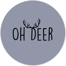 Label2X - Muurcirkel oh deer - Ø 80 cm - Dibond - Multicolor - Wandcirkel - Rond Schilderij - Muurdecoratie Cirkel - Wandecoratie rond - Decoratie voor woonkamer of slaapkamer
