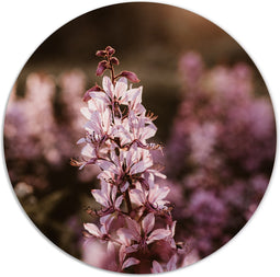 Label2X - Muurcirkel - Pink Purple - Ø 40 cm - Dibond - Multicolor - Wandcirkel - Rond Schilderij - Bloemen en Planten - Muurdecoratie Cirkel - Wandecoratie rond - Decoratie voor woonkamer of slaapkamer