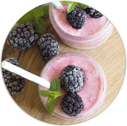 Label2X - Muurcirkel - Smoothies - Ø 60 cm - Forex - Multicolor - Wandcirkel - Rond Schilderij - Bloemen en Planten - Muurdecoratie Cirkel - Wandecoratie rond - Decoratie voor woonkamer of slaapkamer