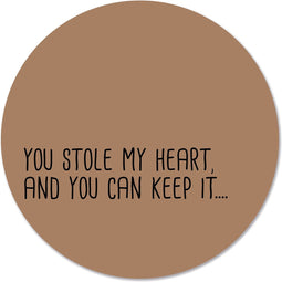 Label2X - Muurcirkel stole my heart - Ø 30 cm - Forex - Multicolor - Wandcirkel - Rond Schilderij - Muurdecoratie Cirkel - Wandecoratie rond - Decoratie voor woonkamer of slaapkamer