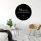 Label2X - Muurcirkel thuis zwart - Ø 30 cm - Forex - Multicolor - Wandcirkel - Rond Schilderij - Muurdecoratie Cirkel - Wandecoratie rond - Decoratie voor woonkamer of slaapkamer