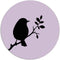 Label2X - Muurcirkel vogeltje lente lila - Ø 20 cm - Forex - Multicolor - Wandcirkel - Rond Schilderij - Muurdecoratie Cirkel - Wandecoratie rond - Decoratie voor woonkamer of slaapkamer