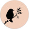 Label2X - Muurcirkel vogeltje lente - Ø 120 cm - Dibond - Multicolor - Wandcirkel - Rond Schilderij - Muurdecoratie Cirkel - Wandecoratie rond - Decoratie voor woonkamer of slaapkamer