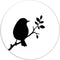 Label2X - Muurcirkel vogeltje lente wit - Ø 20 cm - Forex - Multicolor - Wandcirkel - Rond Schilderij - Muurdecoratie Cirkel - Wandecoratie rond - Decoratie voor woonkamer of slaapkamer