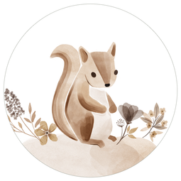 Label2X Wall sticker kids around squirrel