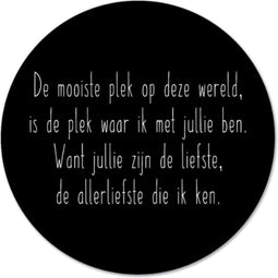 Label2X - Schilderij - De Mooiste Plek Ø - Multicolor - 30 X 30 Cm