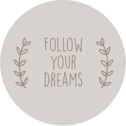 Label2X - Schilderij - Follow Your Dreams Ø - Multicolor - 20 X 20 Cm