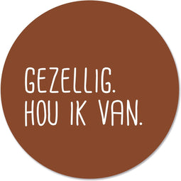 Label2X - Schilderij - Gezellig Ø - Multicolor - 20 X 20 Cm