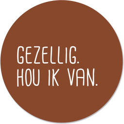 Label2X - Schilderij - Gezellig Ø - Multicolor - 80 X 80 Cm