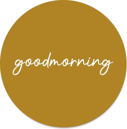 Label2X - Schilderij - Goodmorning Mosterd Ø - Multicolor - 30 X 30 Cm