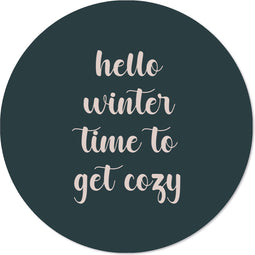 Label2X - Schilderij - Hello Winter Green Ø Aanbevolen - Multicolor - 60 X 60 Cm