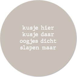 Label2X - Schilderij - Kids Kusje Hier Dibond - Multicolor - 30 X 30 Cm