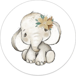 Label2X - Schilderij - Kids Olifantje Meisje - Multicolor - 30 X 30 Cm
