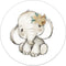 Label2X - Schilderij - Kids Olifantje Meisje -