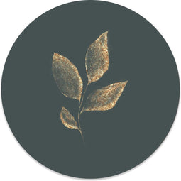 Label2X - Schilderij - Leaf Green Ø - Multicolor - 20 X 20 Cm
