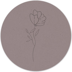 Label2X - Schilderij - Minimal Flower Ø - Multicolor - 140 X 140 Cm