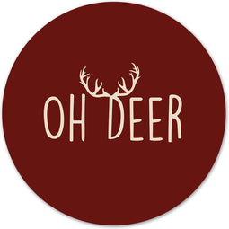 Label2X - Schilderij - Oh Deer Ø - Multicolor - 12 X 12 Cm