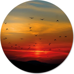 Label2X - Schilderij - Sunset Ø Aanbevolen - Multicolor - 140 X 140 Cm