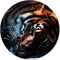 Label2X - Schilderij - Tijger Ø - Multicolor - 30 X 30 Cm