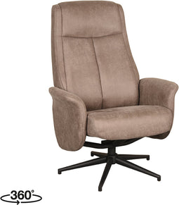 LABEL51 Bergen Fauteuil - Bruin - Micro Suede - Excl. Hocker - -