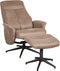 LABEL51 Bergen Fauteuil - Bruin - Micro Suede - Incl. Hocker