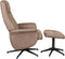 LABEL51 Bergen Fauteuil - Bruin - Micro Suede - Incl. Hocker