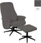 LABEL51 Bergen Fauteuil - Grijs - Cosmo - Incl. Hocker - -
