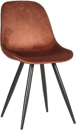 LABEL51 Capri Eetkamerstoel - Oranje - Fluweel - Stoel - Kuipstoel