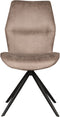 LABEL51 Comfy Eetkamerstoel - Bruin - Micro Suede - Zwart Onderstel - Stoel - Normale eetkamerstoel